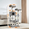 56.3in Cat Tower for Large Cats Indoor Cat Tree Cat Condo with Scratching Posts, Hammock, Plush Perch, Cat Furniture - 4 of 4