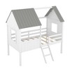 Whisen Morden Design Twin Size Low Loft Wood House Bed with Two Side Windows - 4 of 4
