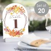 Big Dot of Happiness Fall Foliage Bride - Autumn Leaves Bridal Shower and Wedding Party Double-Sided 5 x 7 inches Cards - Table Numbers - 1-20 - 2 of 4