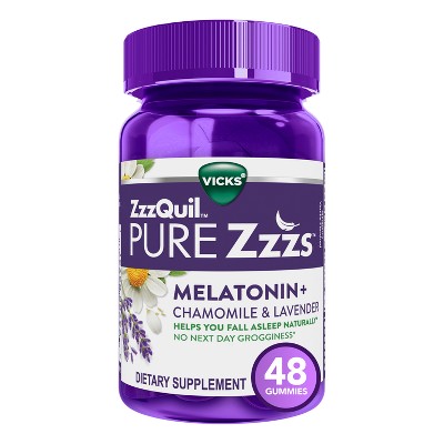 Zzzs Chamomile & Lavender Melatonin Gummies - Wildberry Vanilla - 48ct
