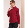INSPIRE CHIC Women's Contrast Collar Chiffon Long Sleeve Work Office Blouse - 3 of 4