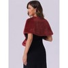 INSPIRE CHIC Women's Retro Winter Bridal Wedding Cropped Faux Fur Shawls - 3 of 4