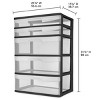 5 Drawer Wide Tower, with both Shallow and Deep Clear Plastic Drawers - 2 of 4