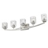 Zaid 5-Light Vanity Light - Steel Frame with Chiseled Glass Shades, Dimmable, Damp Rated - 2 of 4