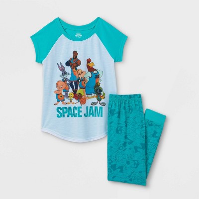 Girls' Space Jam 2pc Pajama Set - Green XS