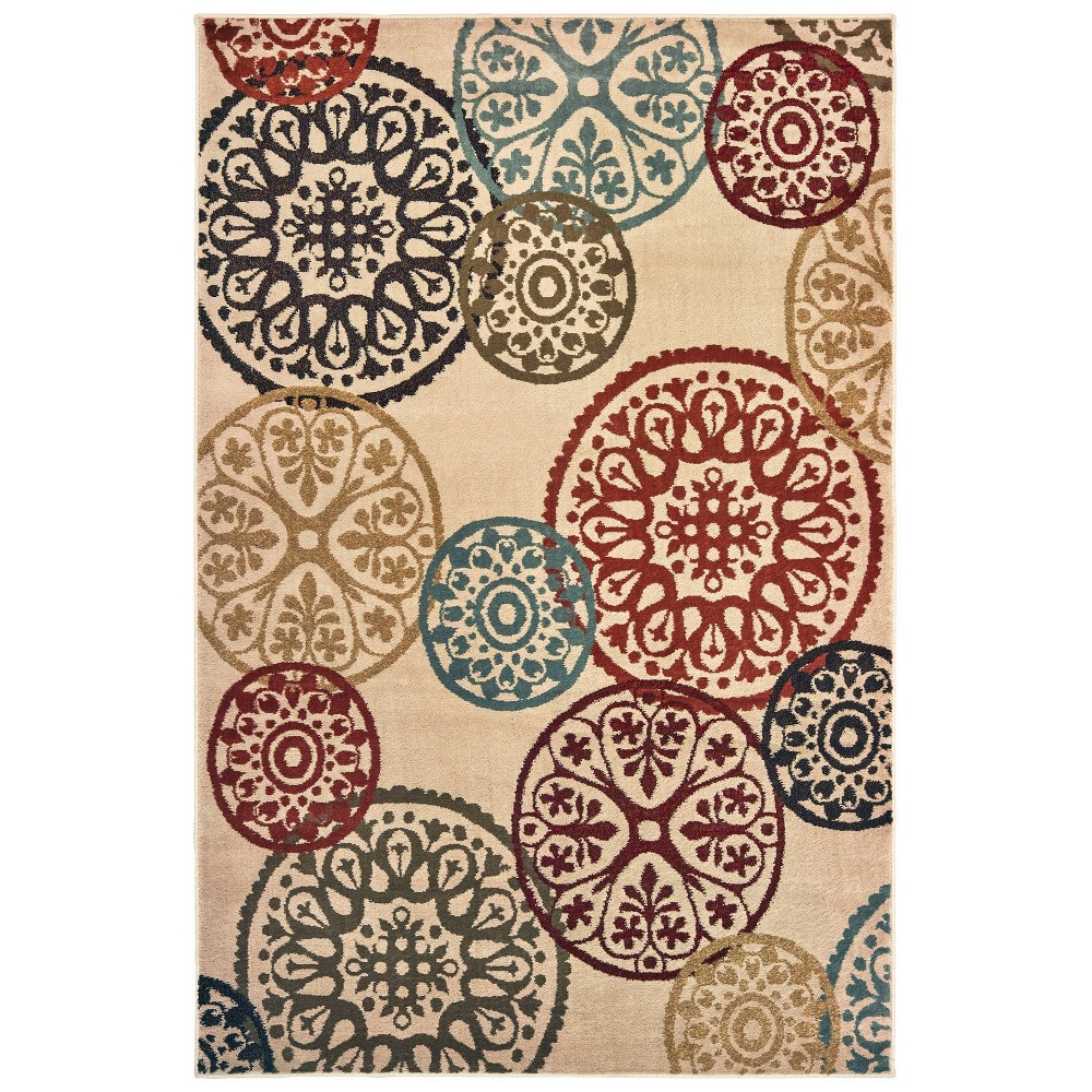 3'3inx5' Lola Floating Medallions Rug Beige