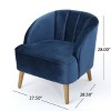 Christopher Knight Home Eryn Mid-Century Modern Rubberwood Altay Velvet Upholstered Accent Chair - 3 of 4