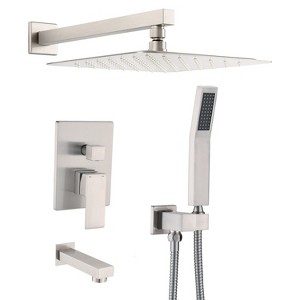 PROOX 2-Handle 3-Spray Wall Mount Tub and Shower Faucet with Handheld Shower Head - 1 of 4