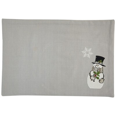 Park Designs Snowman And Holly Placemat Set - Gray