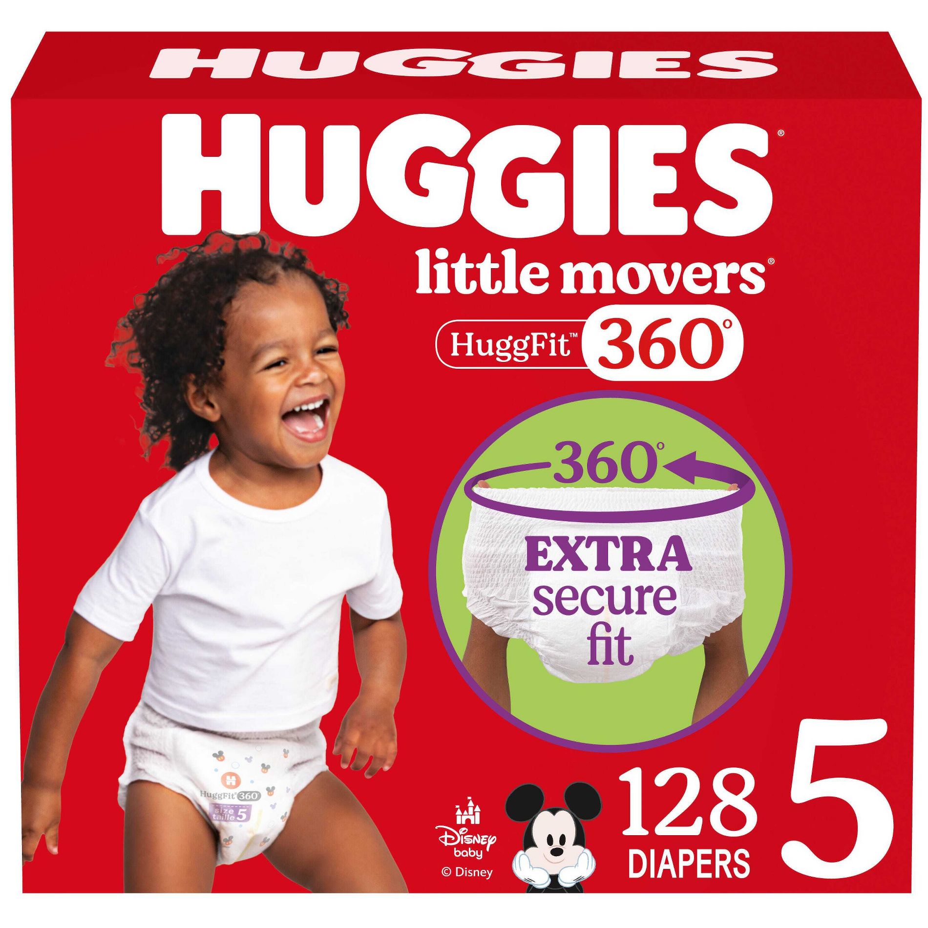 Huggies Little Movers HuggFit 360 Pull On Diapers - Size 5 - 128ct