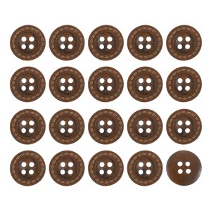 Unique Bargains Wooden DIY Craft Clothing 4 Holes Sewing Buttons 100 Pcs - 1 of 4