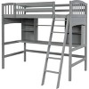 Streamdale Twin size Loft Bed with Storage Shelves, Desk and Ladder, Gray - 3 of 4