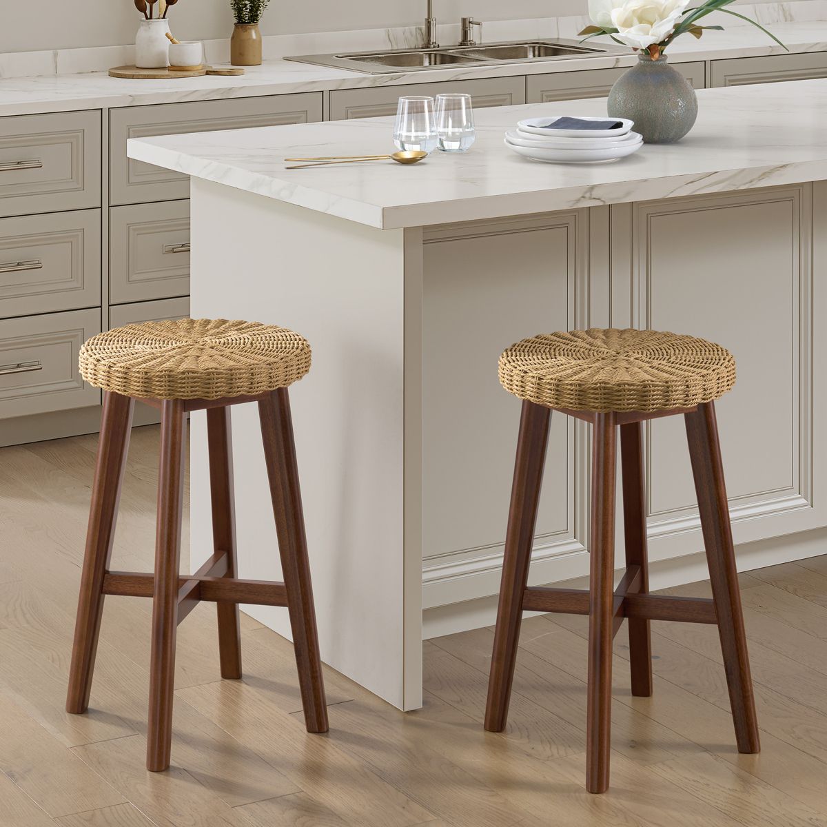 Calais Stool Chestnut 2 Pk