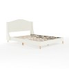 Martha Stewart Amelia Upholstered Platform Bed with Curved Headboard and Cushioned Siderails, Wood Slat Foundation with No Box Spring Needed - 2 of 4