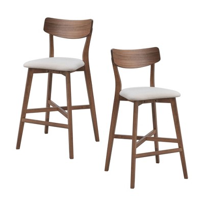 NicBex Dining Chairs Set of 2 Upholstered Chair Mid-Century Modern Chair with Wood Legs, Fabric Accent Suitable for Kitchen, Bedroom