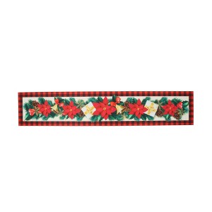 Unique Bargains Christmas Table Runner Polyester Red Yellow Green 71x14 Inch 1 Pc - 1 of 4
