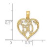 Black Bow Jewelry 14k Yellow Gold 50 Heart Scroll Design Pendant, 14mm - 4 of 4