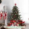 Small Christmas Tree with Lights, 4ft Pre-Lit Artificial Xmas Tree with 150 LED Lights, 265 PVC & PE Branch Tips and Foldable Base, Easy Assembly - 2 of 4