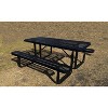 COWLOWN Black Large 72" Expanded Metal Picnic Table, Sturdy Frame, Ample Seating, Umbrella Hole - 3 of 4