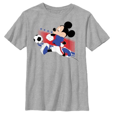 Boy's Disney Mickey Mouse Soccer Usa T-shirt - Athletic Heather