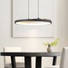 Rennnsan Nelwynne 15"W Geometric Wooden Mid-Century Modern LED Dimmable Chandelier in Black - 2 of 4