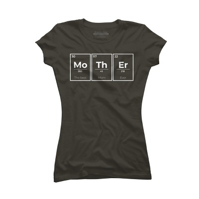 Junior's Design By Humans Mother Periodic Table of Elements By BlackBerry55 T-Shirt