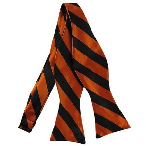 Men's 2.75" x 4.75" Adjustable 16" - 22" Self-Tie College Stripe Bow Tie - 1 of 3