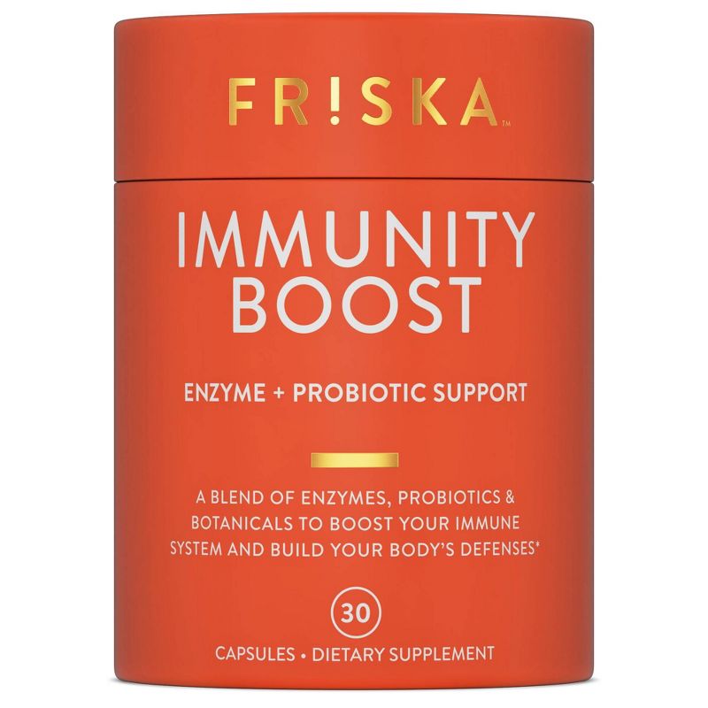 FRISKA Immunity Boost Digestive Enzyme and Probiotics Supplement with Elderberry, Vitamin C and Echinacea - 30ct, 3 of 12