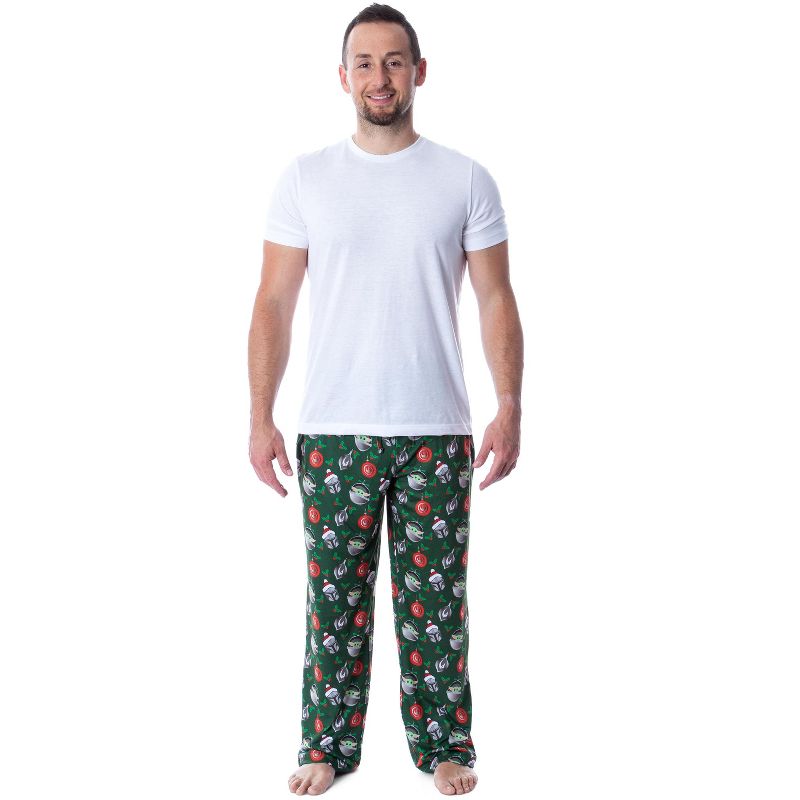Star Wars Mens' The Mandalorian The Child Christmas Ornaments Pajama Pants Green, 4 of 6