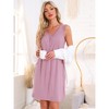 INSPIRE CHIC Women's Sleeveless Summer Night Shirts Pleated Front Round Neck Tank Nightgowns - 2 of 4