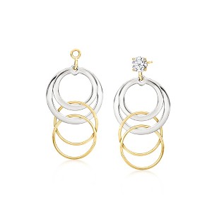 Ross-Simons 14kt Yellow Gold and Sterling Silver Circle Drop Earring Jackets - 1 of 4