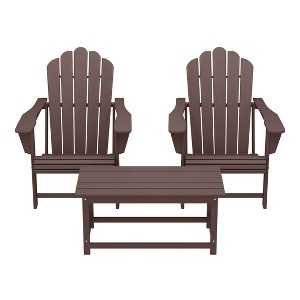 WestinTrends Highland 3-Piece Adirondack Chairs with Cup Holders and Coffee Table Set - 1 of 4
