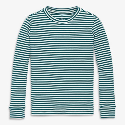 Primary Kids Organic Long Sleeve Pj Top In Stripe
