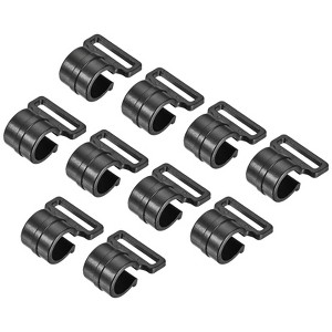 Unique Bargains Outdoor Camping ID C Shape Plastic Clamp Tent Pole Clips 11mm Black Set of 10 - 1 of 4