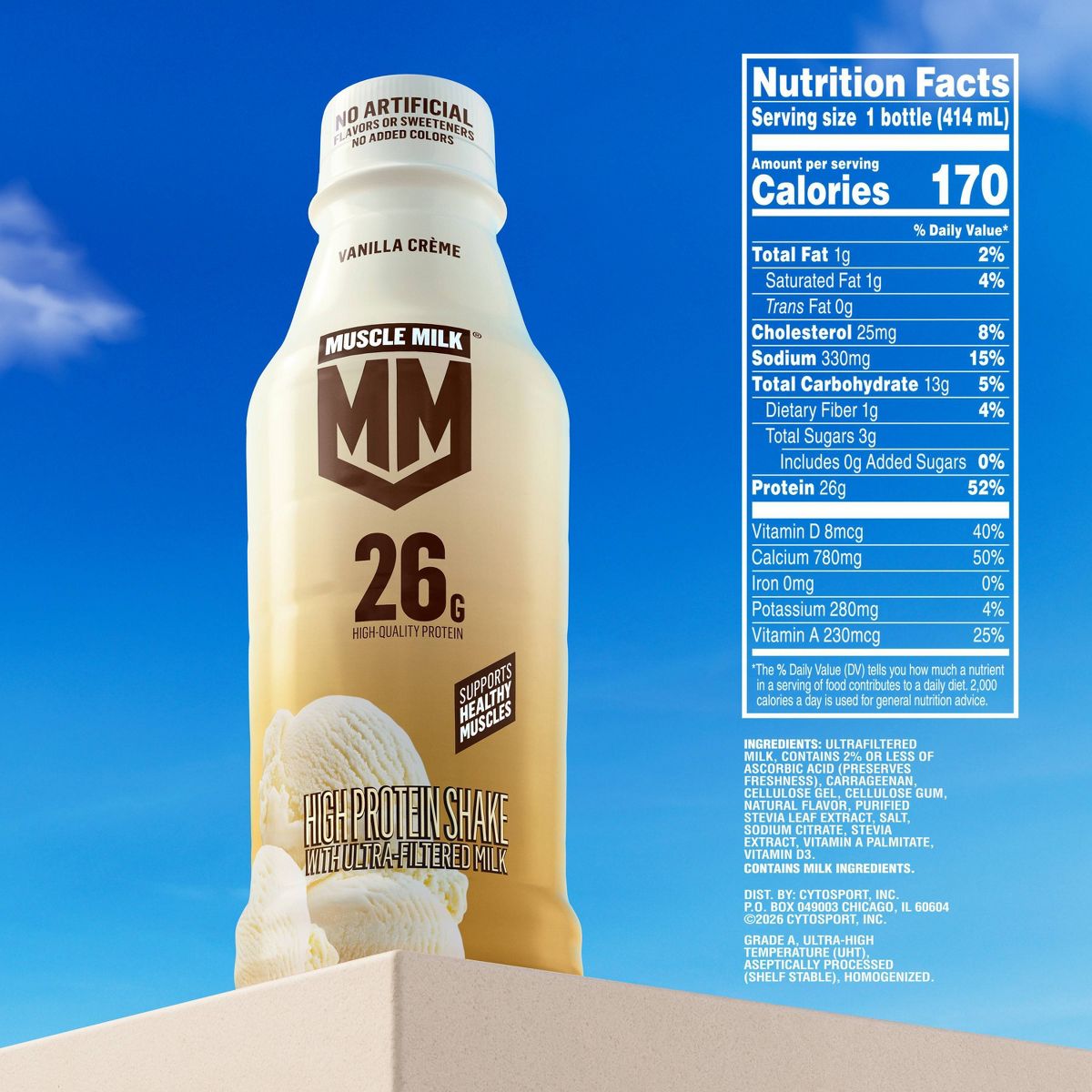Muscle Milk 26g Protein Drink - Vanilla - 14 fl oz: Caffeine Free - thumbnail 2