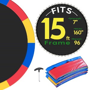 Yescom Trampoline Mat & Pad Replacement Kit with 96V-Ring Fits 15 ft Trampoline Frame Multi-color - 1 of 4
