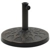 vidaXL Bronze Round Parasol Base with Weather-Resistant Polyresin Material, Heavy-Duty and Decorative Umbrella Stand Suitable for Various Pole Sizes - 2 of 4