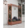 Raised Garden Bed With Trellis, Wood Planter Box With Side Trellis, Hanging Roof, and Drainage Holes, for Climbing Plants, Vines, Flowers - 3 of 4