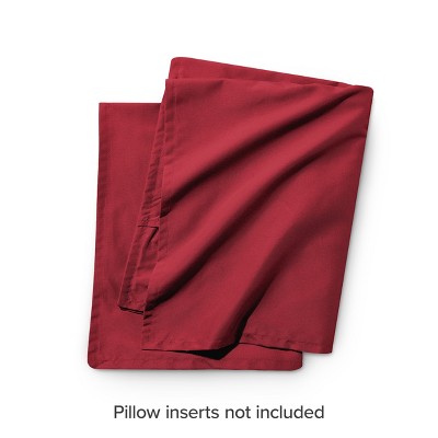 Red Hypoallergenic Microfiber Standard Pillow Sham Set