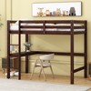 Whisen Twin High Loft Bed, Rubber Wood Loft Bed with Ladder, Safety Guardrail and built-in desk - 2 of 4