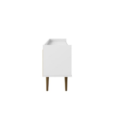 Bogart 53.54" White Mid-Century Modern TV Stand with Cabinet