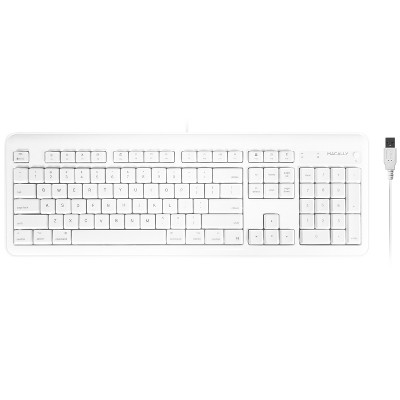 Macally Ultra Slim Metal Usb-a Wired Full Keyboard - White : Target