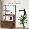Litter Box Enclosure with Storage Shelves, 2-in-1 Cat Furniture Cabinet with Condo & Hammock, Hidden Cat House for Indoor Use - 2 of 4