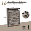 Shoe Storage Cabinet with 2 Flip Drawers, Metal Legs, and Adjustable Shelve - 2 of 4