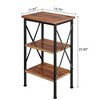VECELO Modern X-Design Nightstand, End/Side Table with 3 Storage Shelves for Bedroom or Living Room - 3 of 4