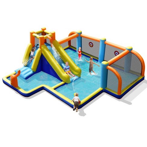 Garden inflatable water store slide