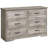 6 Drawers Dresser for Bedroom, Chest of Drawers with Wide Metal Handle, Modern Wooden Storage Organizer Dresser for Bedroom Living Room, Gray - 4 of 4