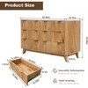 6 Drawer Wood Dresser with Faux Marble Top, 54" Wide Farmhouse Chest, Drip Pattern Design, Storage Organizer for Bedroom, Nursery, Living Room - 2 of 4