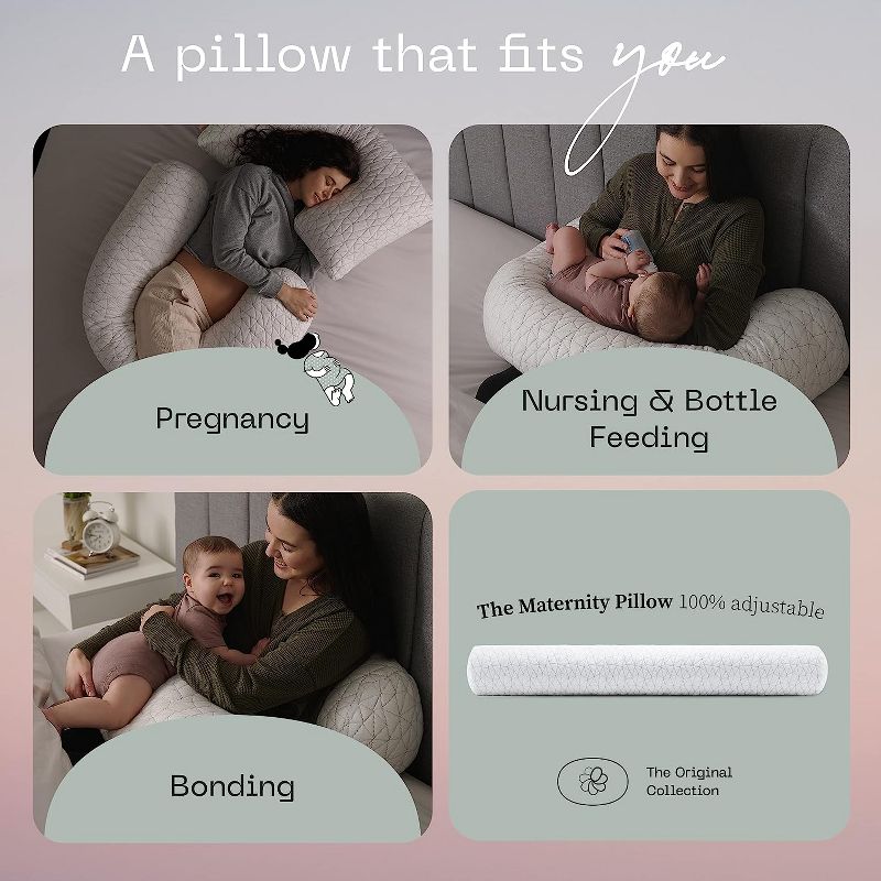 Coop Home Goods Maternity Pillow - Memory Foam Body Pillow for Pregnancy, Side Sleeper Body Pillow, Full Body Pillow for Sleeping (White), 3 of 8