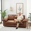 VASIP 78" Black Faux Leather Loveseat,Compact Sofa with Hidden Storage for Small Apartment, Living Room - 2 of 4